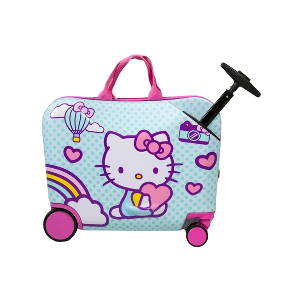 Hello Kitty Handbags - Hello Kitty Light Blue & Pink Ride-On Luggage with Rainbow Graphic